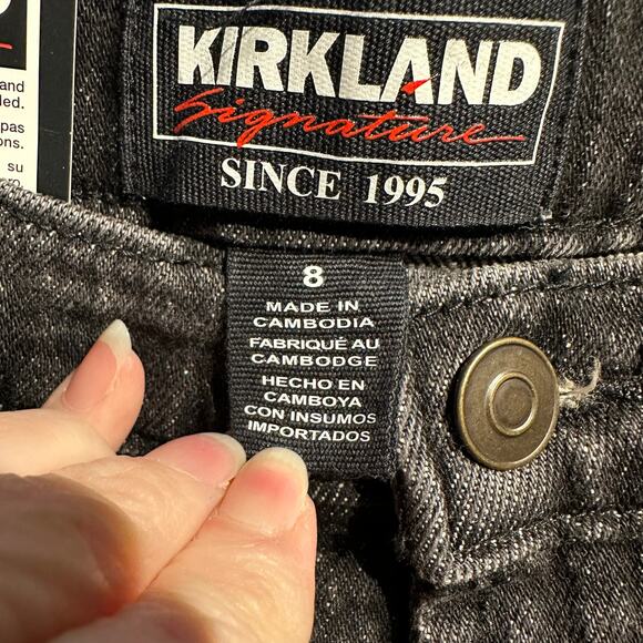 NWT Kirkland Size 8 Inseam 28 Black Jeans High Rise Straight Fit Basics Fall - Picture 10 of 11